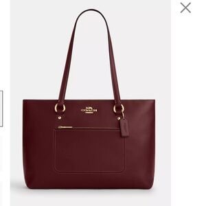 Coach SMTH LTR Station Tote- Maroon